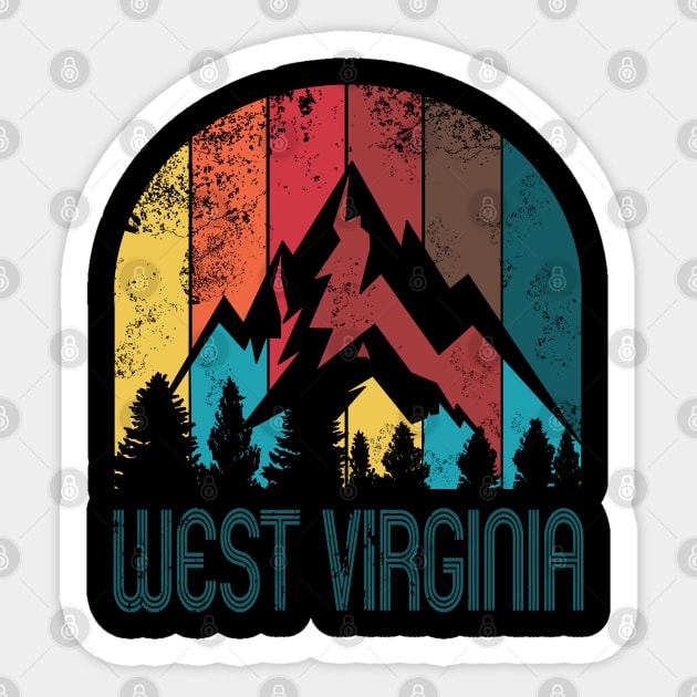 Retro West Virginia Design for Men Women and Kids Sticker by HopeandHobby